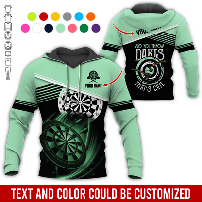 Customized Name & Text Darts Premium Hoodie, So You Throw Darts That's Cute Darts Hoodie, Perfect Gift For Darts Lovers, Darts Player