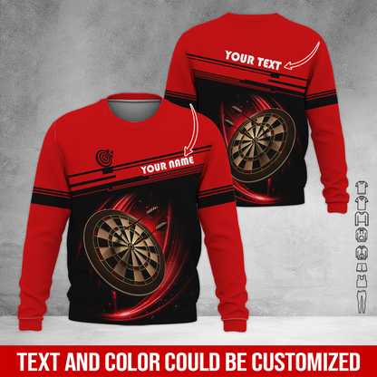 Customized Darts Sweatshirt, Personalized Name & Text Darts Sweatshirt, Darts Pattern Sweatshirt, Perfect Gift For Darts Lovers, Friend, Family