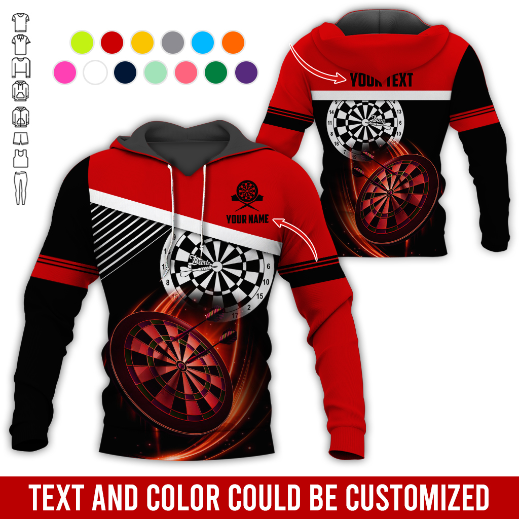 Personalized Name & Text Darts Premium Hoodie, The Dart is a unique Hoodie, Perfect Gift For Darts Player, Darts Lovers, Friend, Family