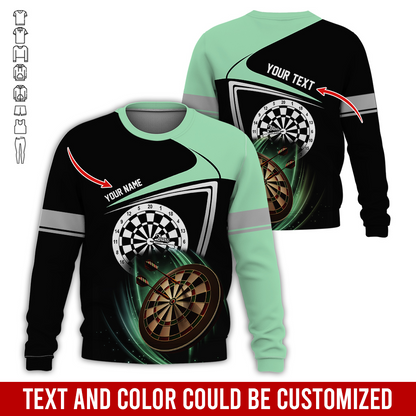 Customized Darts Sweatshirt, Personalized Name & Text Sweatshirt, Darts Pattern Sweatshirt, Perfect Gift For Darts Lovers, Darts Player