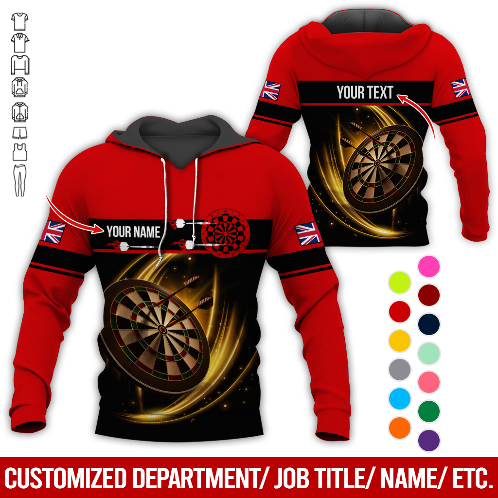 Personalized Darts Premium Hoodie, Custom National Flag Hoodie For Men & Women, Perfect Gift For Darts Lovers, Friend, Family
