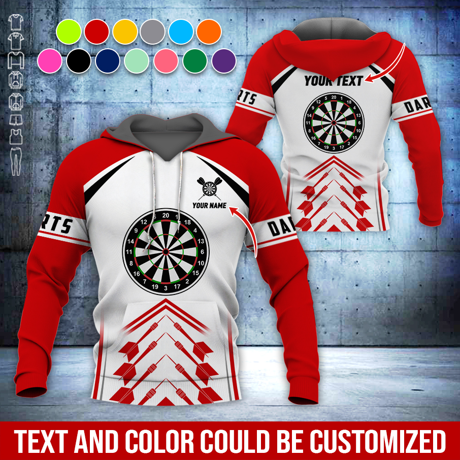 Personalized Darts Premium Hoodie, Dartsboards Pattern Hoodie White For Men & Women, Perfect Gift For Darts Lovers, Darts Player