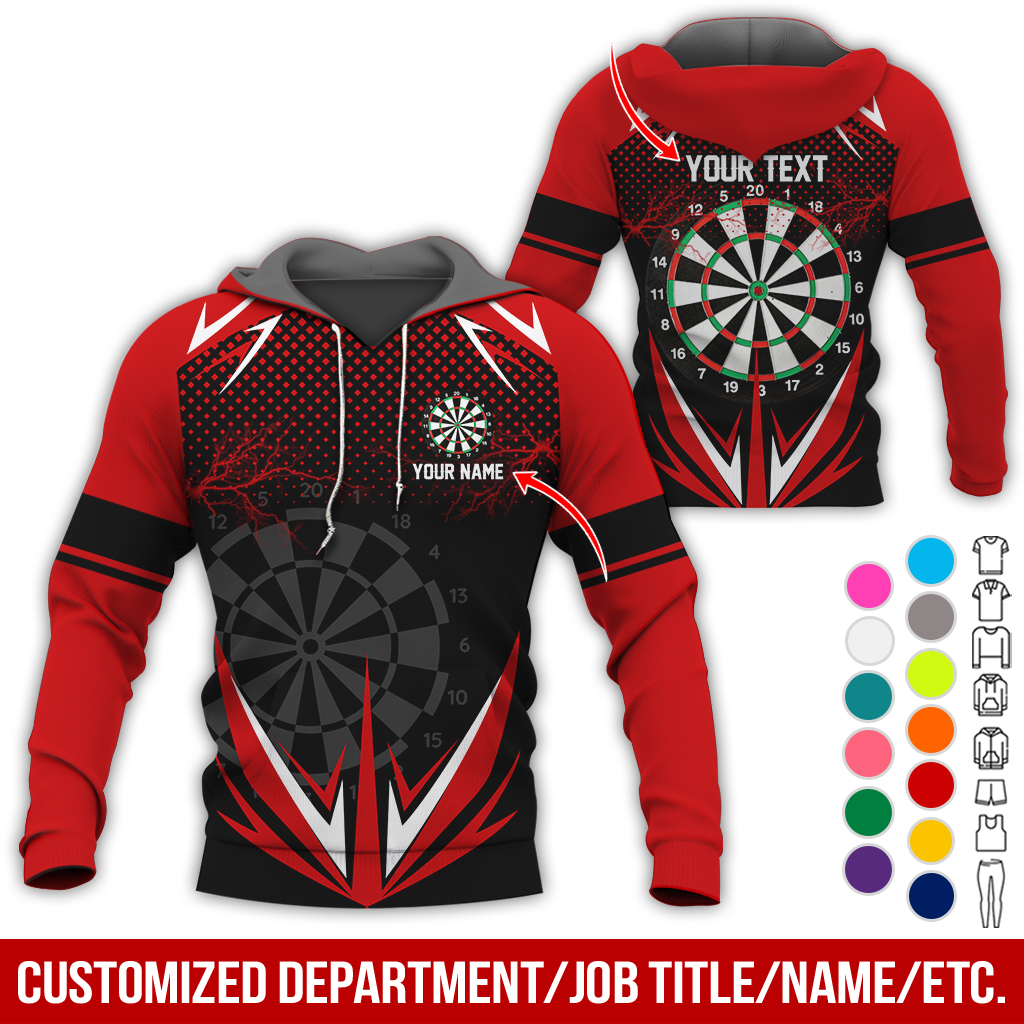 Customized American Flag Darts Premium Hoodie, Lightning & Spot Pattern Darts Hoodie, Perfect Gift For Darts Lovers, Friend, Family
