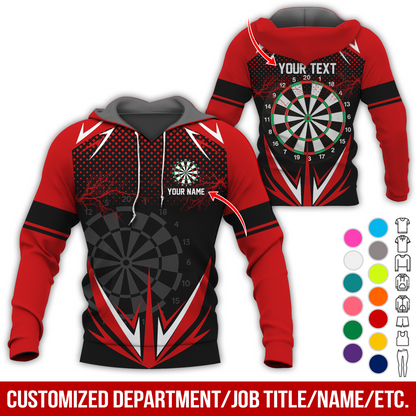 Customized American Flag Darts Premium Hoodie, Lightning & Spot Pattern Darts Hoodie, Perfect Gift For Darts Lovers, Friend, Family