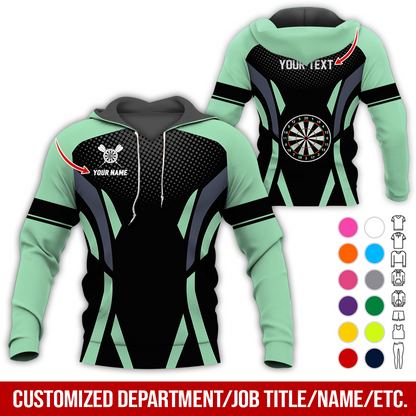 Personalized Darts Premium Hoodie, Custom Name & Text Darts Hoodie Gift For Darts Lovers, Friend, Family