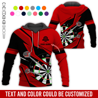 Customized Name Darts Premium Hoodie, Lightning Pattern Darts Hoodie For Men & Woman, Perfect Gift For Darts Lovers, Darts Player