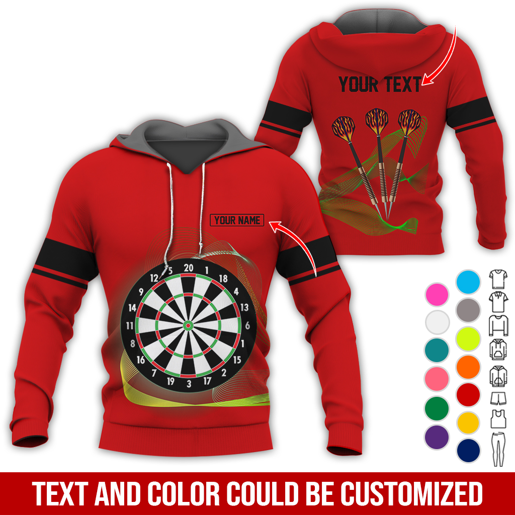 Customized Darts Premium Hoodie, Personalized Name & Text Hoodie, Black Line Pattern Hoodie For Men & Women, Perfect Gift For Darts Lovers, Friend, Family
