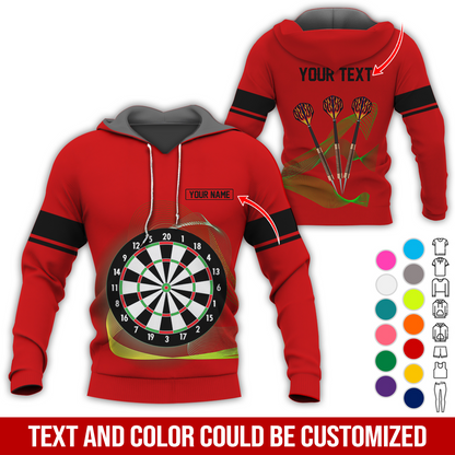 Customized Darts Premium Hoodie, Personalized Name & Text Hoodie, Black Line Pattern Hoodie For Men & Women, Perfect Gift For Darts Lovers, Friend, Family