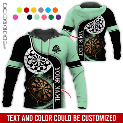 Customized Darts Premium Hoodie, Personalized Name & Text Darts Black Hoodie, Perfect Gift For Darts Lovers, Friend, Family