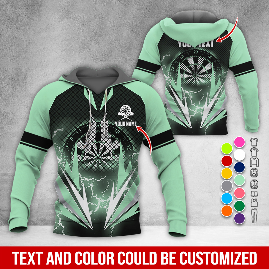 Customized Name Darts Thunder Premium Hoodie, Darts Pattern Hoodie, Perfect Gift For Darts Lovers, Friend, Family