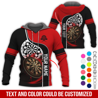 Customized Name & Text Darts Premium Hoodie, Darts Pattern Hoodie For Men & Women, Perfect Gift For Darts Lovers, Friend, Family