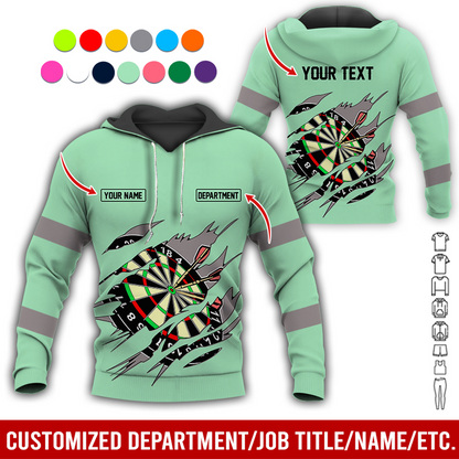 Personalized Darts Premium Hoodie, Customized Name, Text & Department Darts Hoodie, Perfect Gift For Darts Lovers, Friend, Family