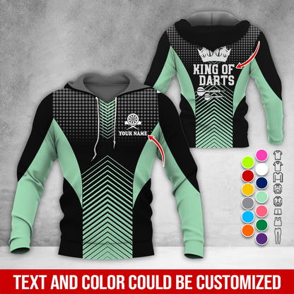 Customized Name & Text Darts Premium Hoodie, King Of Darts, Spot Pattern Hoodie, Perfect Gift For Darts Lovers, Darts Player