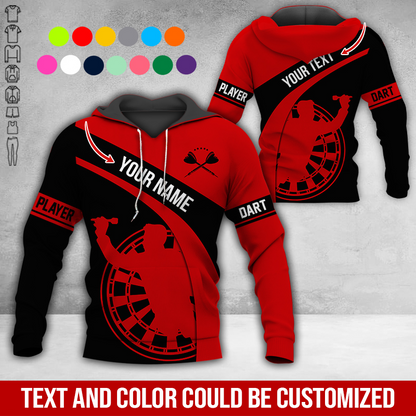 Customized Name & Text Darts Premium Hoodie, Darts Player Pattern Hoodie, Perfect Gift For Darts Lovers, Darts Player
