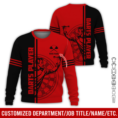 Customized Darts Sweatshirt, Men Playing Darts Pattern Sweatshirt For Men & Women, Perfect Gift For Darts Lovers, Friend, Family