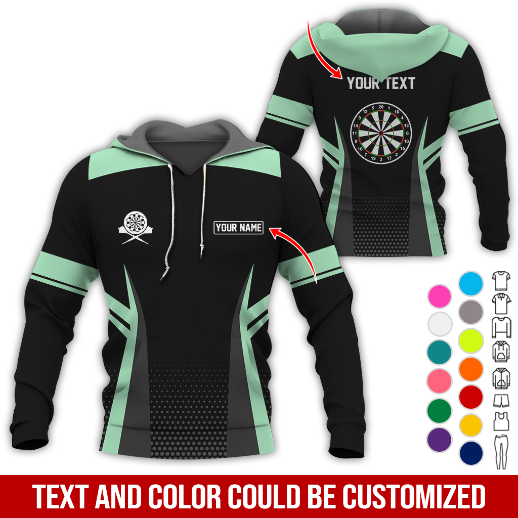 Customized Name & Text Darts Premium Hoodie, Darts Pattern Hoodie, Perfect Gift For Darts Lovers, Friend, Family