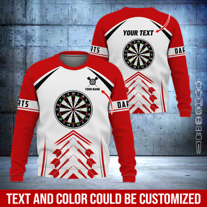 Customized Darts Sweatshirt, Dartsboards Pattern Sweatshirt White For Men & Women, Perfect Gift For Darts Lovers, Darts Player