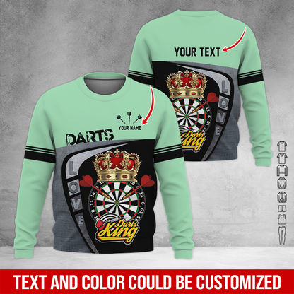 Customized Darts Sweatshirt, Personalized Name & Text Darts Sweatshirt, Darts King Sweatshirt, Perfect Gift For Darts Lovers, Friend, Family