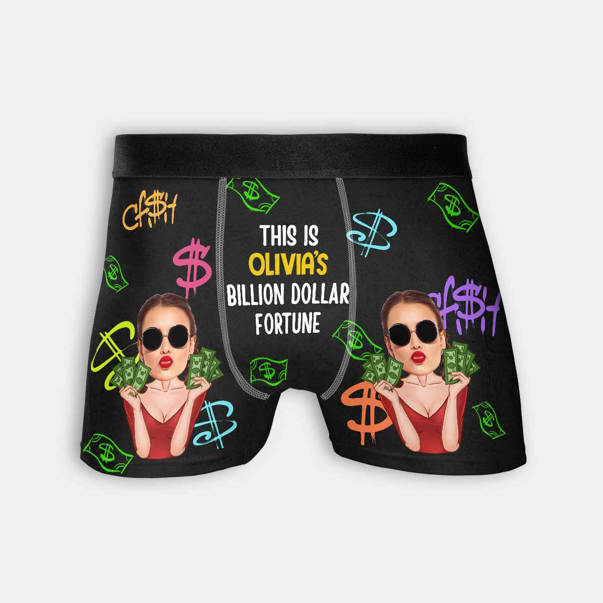 Personalized Boxers, Custom Face Underwear - Customized Billion Dollar Assets Boxer - Best Valentine Gift For Men From Lover