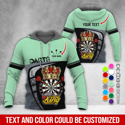 Customized Darts Premium Hoodie, Personalized Name & Text Darts Hoodie, Darts King Hoodie, Perfect Gift For Darts Lovers, Friend, Family