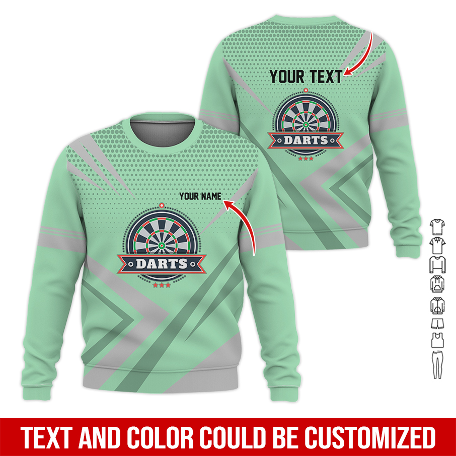 Customized Darts Sweatshirt, Personalized Name & Text Sweatshirt, 3 Star Darts Pattern Sweatshirt, Perfect Gift For Darts Lovers, Friend, Family