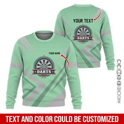 Customized Darts Sweatshirt, Personalized Name & Text Sweatshirt, 3 Star Darts Pattern Sweatshirt, Perfect Gift For Darts Lovers, Friend, Family