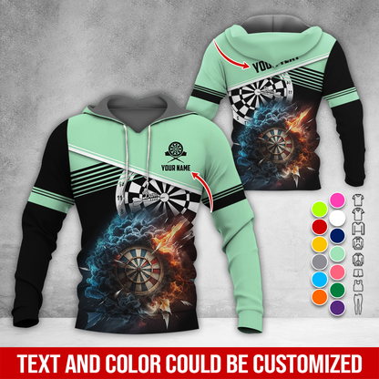Personalized Name & Text Darts Premium Hoodie, Darts & Storm Pattern Hoodie, Perfect Gift For Darts Lovers, Friend, Family