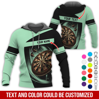 Personalized Name & Text Premium Hoodie, Darts Team Is My Life Hoodie, Perfect Gift For Darts Lovers, Darts Player