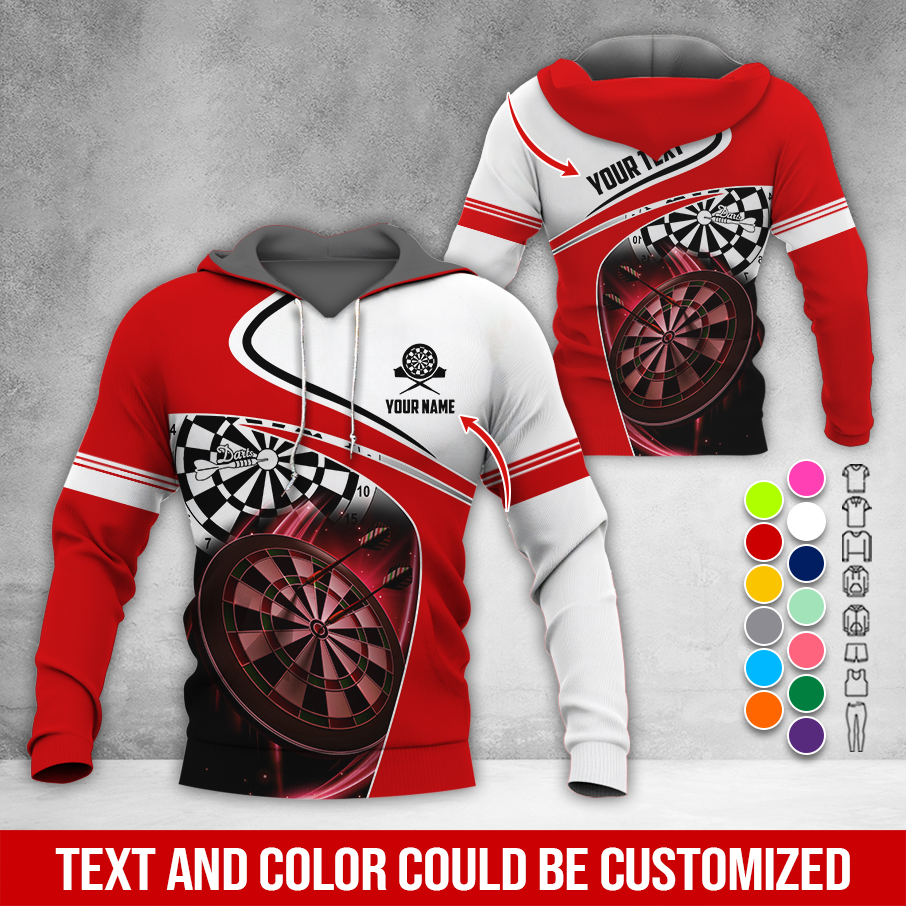 Customized Name & Text Darts Premium Hoodie, Darts Is My Life Hoodie, Perfect Gift For Darts Lovers, Darts Player