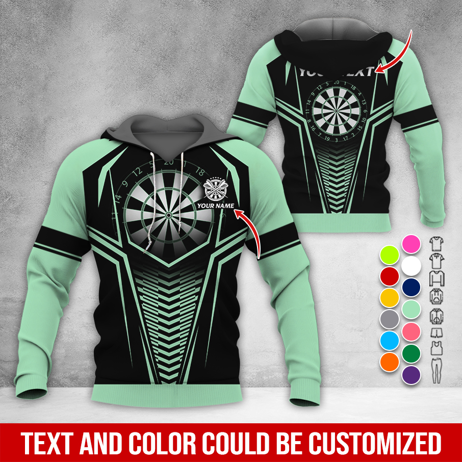 Personalized Name & Text Darts Premium Hoodie, Darts Sport Pattern Hoodie For Men & Women, Perfect Gift For Darts Lovers, Friend, Family