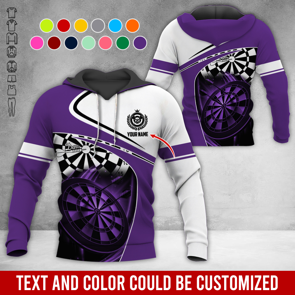 Customized Name Darts Premium Hoodie, Darts Is My Life White Hoodie, Perfect Gift For Darts Lovers, Friend, Family