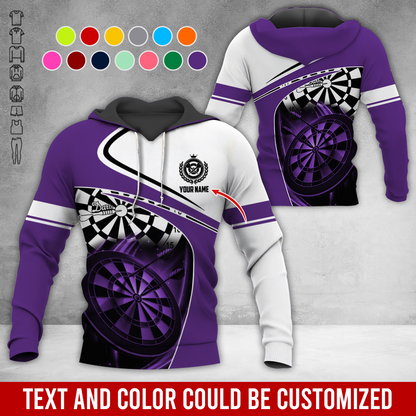 Customized Name Darts Premium Hoodie, Darts Is My Life White Hoodie, Perfect Gift For Darts Lovers, Friend, Family