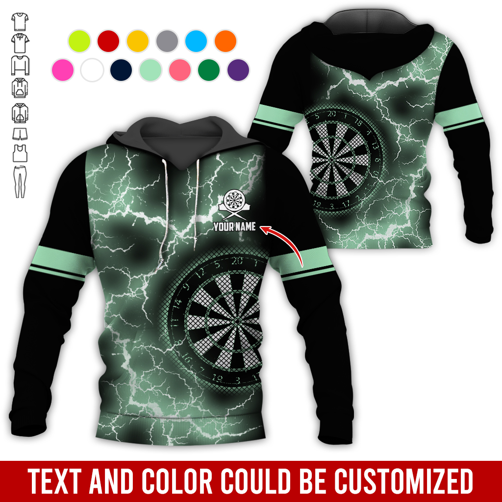 Customized Name Darts Lightning Premium Hoodie, Darts Pattern Hoodie, Perfect Gift For Darts Lovers, Friend, Family