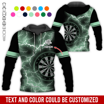 Customized Name Darts Lightning Premium Hoodie, Darts Pattern Hoodie, Perfect Gift For Darts Lovers, Friend, Family