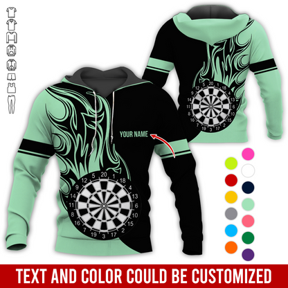 Personalized Name Darts Premium Hoodie, Fire Dartsboards Pattern Hoodie For Men & Women, Perfect Gift For Darts Lovers, Friend, Family
