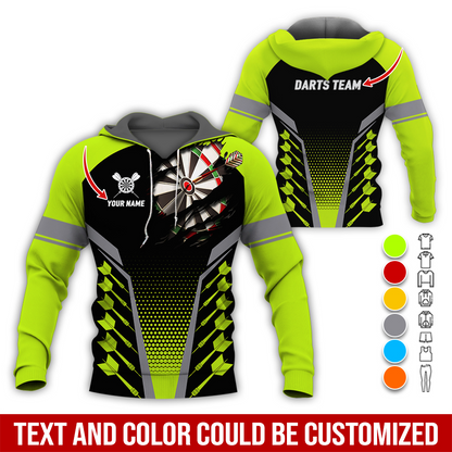 Customized Name & Team Name Darts Premium Hoodie, Spot Darts Pattern Hoodie For Men & Women, Perfect Gift For Darts Lovers, Friend, Family