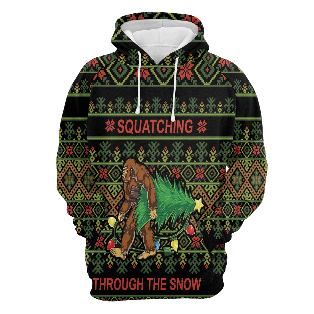 Bigfoot Xmas Premium Christmas Hoodie, Bigfoot Squatching Through The Snow Unisex Hoodie For Men & Women - Perfect Gift For Christmas, Bigfoot Lovers