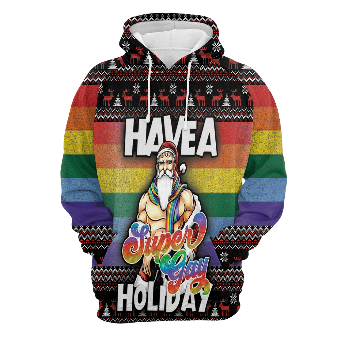 Santa Premium Christmas Hoodie, Santa Have A Super Gay Holiday LGBT Christmas Unisex Hoodie For Men & Women - Perfect Gift For Christmas, LGBT