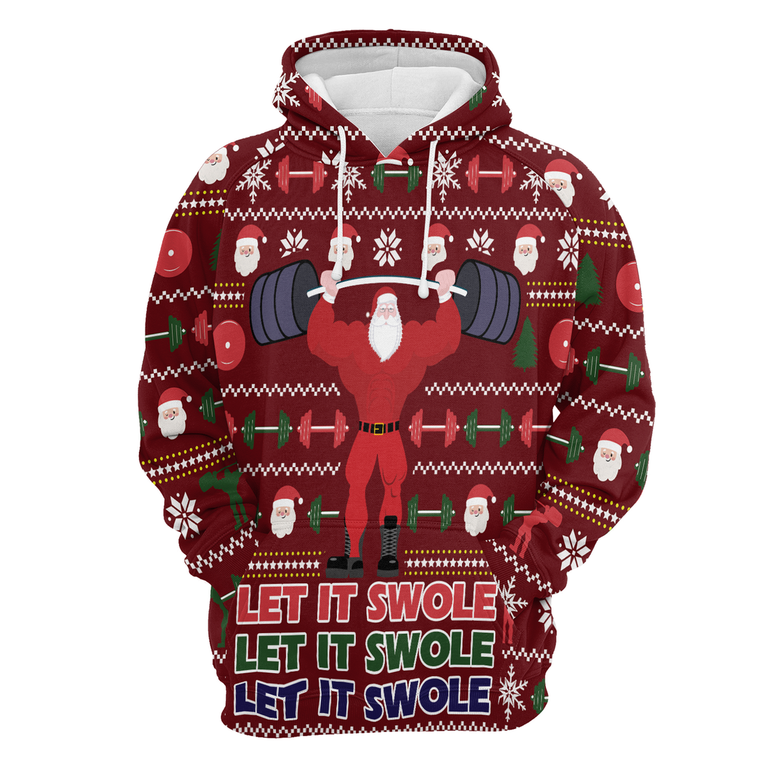 Santa Premium Christmas Hoodie, Let It Swole Unisex Hoodie For Men & Women - Perfect Gift For Christmas, Friends, Family
