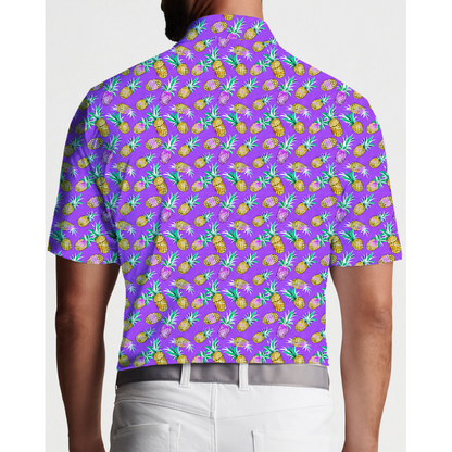 Golf Men Polo Shirt, Pineapple Pars Polo Shirt For Men, Golf Lovers