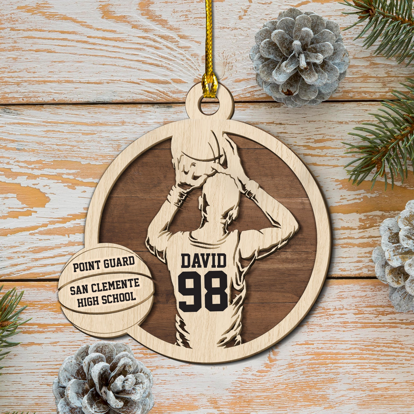 Custom Baseball Wooden Ornament, Personalized Baseball Player Christmas Wooden Ornament - Perfect Gift For Baseball Lover, Christmas, New Year