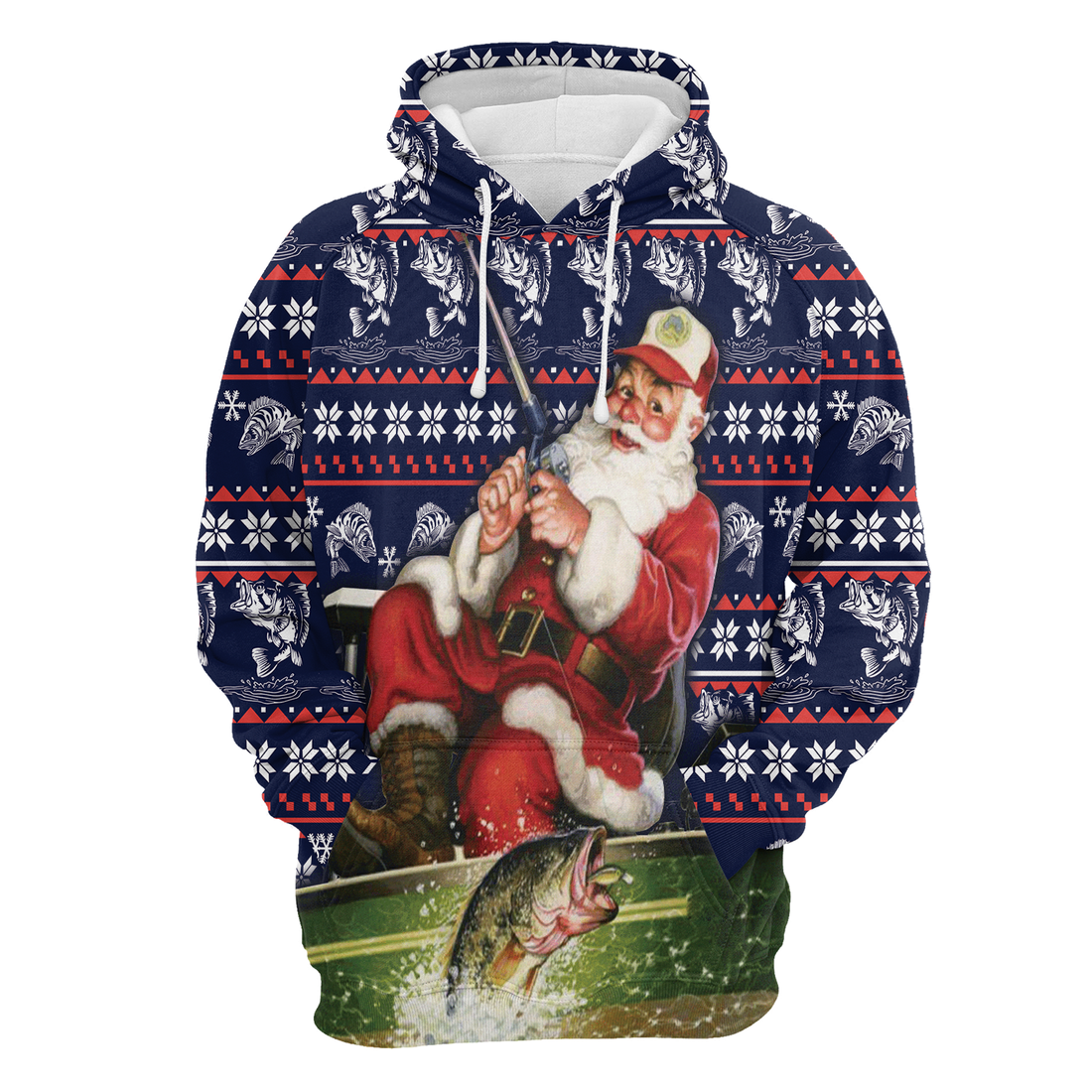 Fishing Premium Christmas Hoodie, Santa Fishing Unisex Hoodie For Men & Women - Perfect Gift For Christmas, Fishing Lover