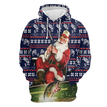 Fishing Premium Christmas Hoodie, Santa Fishing Unisex Hoodie For Men & Women - Perfect Gift For Christmas, Fishing Lover