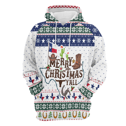 Texas Premium Christmas Hoodie, Texas Merry Christmas Y'all Unisex Hoodie For Men & Women - Perfect Gift For Christmas, Texas Lover