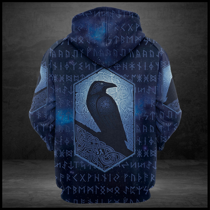 Navy Viking Raven Pullover Premium Hoodie, Perfect Outfit For Men And Women On Christmas New Year Autumn Winter