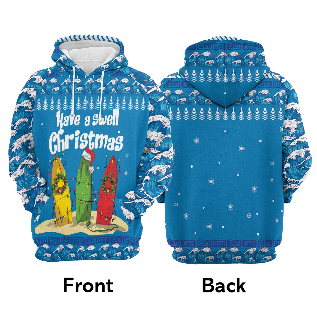 Surfer Swell Premium Christmas Hoodie, Have A Swell Christmas Unisex Hoodie For Men & Women - Perfect Gift For Christmas, Surfer Swell