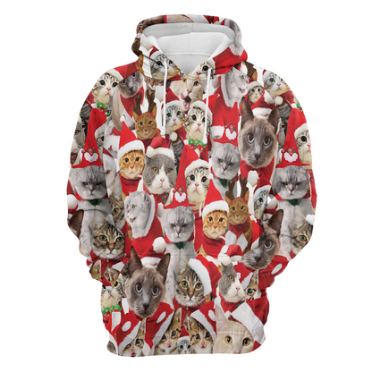Cats Premium Christmas Hoodie, Lovely Cats Christmas Unisex Hoodie For Men & Women - Perfect Gift For Christmas, Cats Lovers