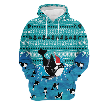 Orca Premium Christmas Hoodie, Orca Merry Christmas Unisex Hoodie For Men & Women - Perfect Gift For Christmas, Orca Lover