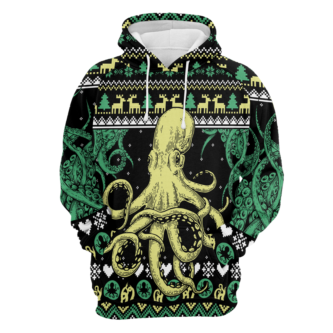 Octopus Premium Christmas Hoodie, Giant Octopus Christmas Unisex Hoodie For Men & Women - Perfect Gift For Christmas, Friends, Family