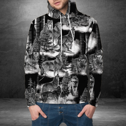 Winter Wolf Howling Pullover Premium Hoodie, Perfect Outfit For Men And Women On Christmas New Year Autumn Winter
